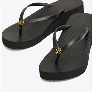 Tory Burch black Wedge Flip Flop